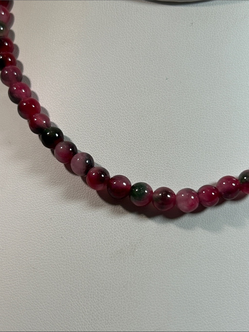 New Artisan Handmade Genuine Vintage Watermelon Quartz Stainless Steel Necklace